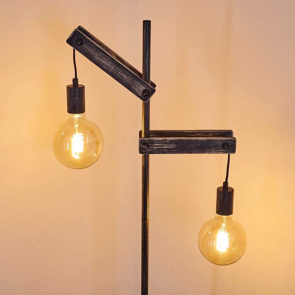 Lampadaire Salon Industriel Vintage - Bois Vieilli