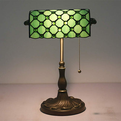 Lampe Banquier Tiffany Verte