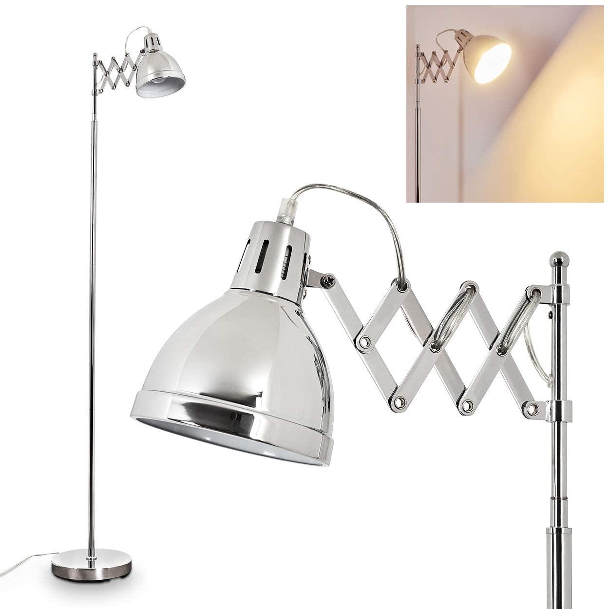 Lampadaire Salon Industriel Accordéon Chrome