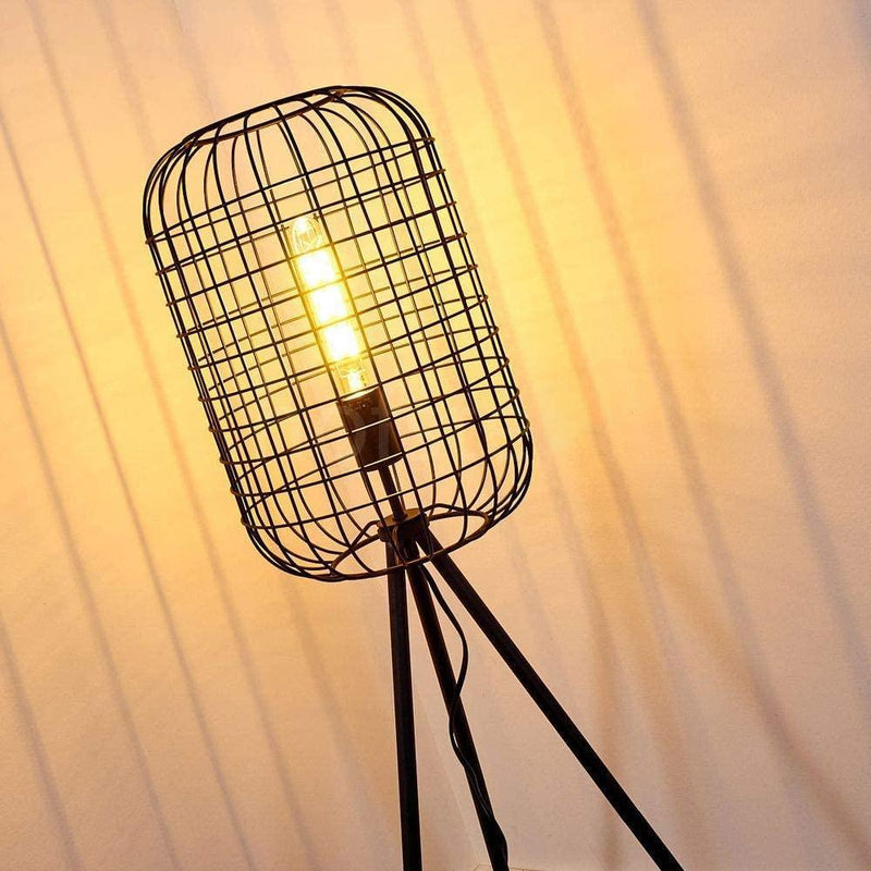 Lampadaire Trepied Industriel Cage à Oiseaux | Mon Luminaire Industriel