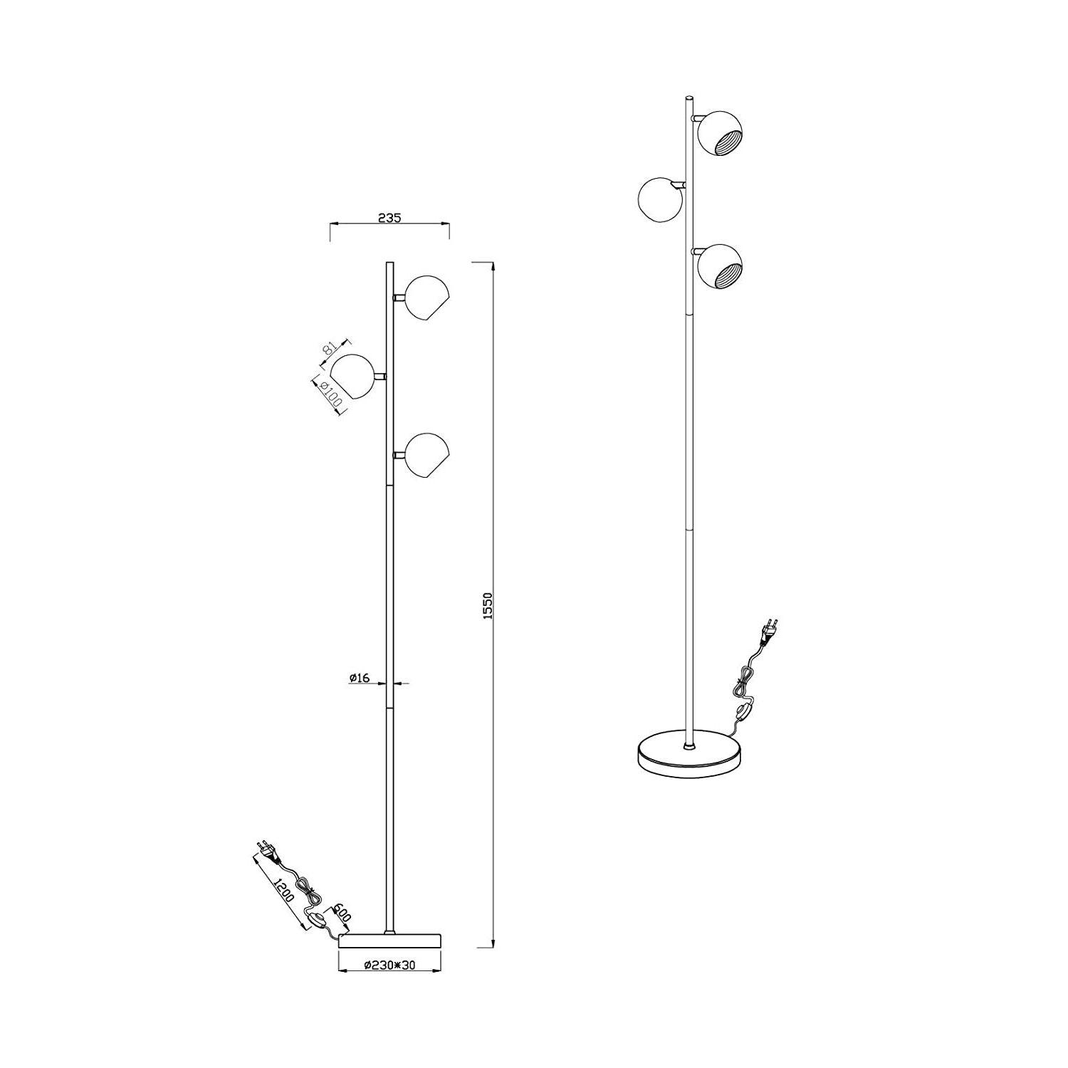 Lampadaire Salon Industriel Trio