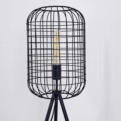 Lampadaire Industriel Noir Cage à Oiseaux