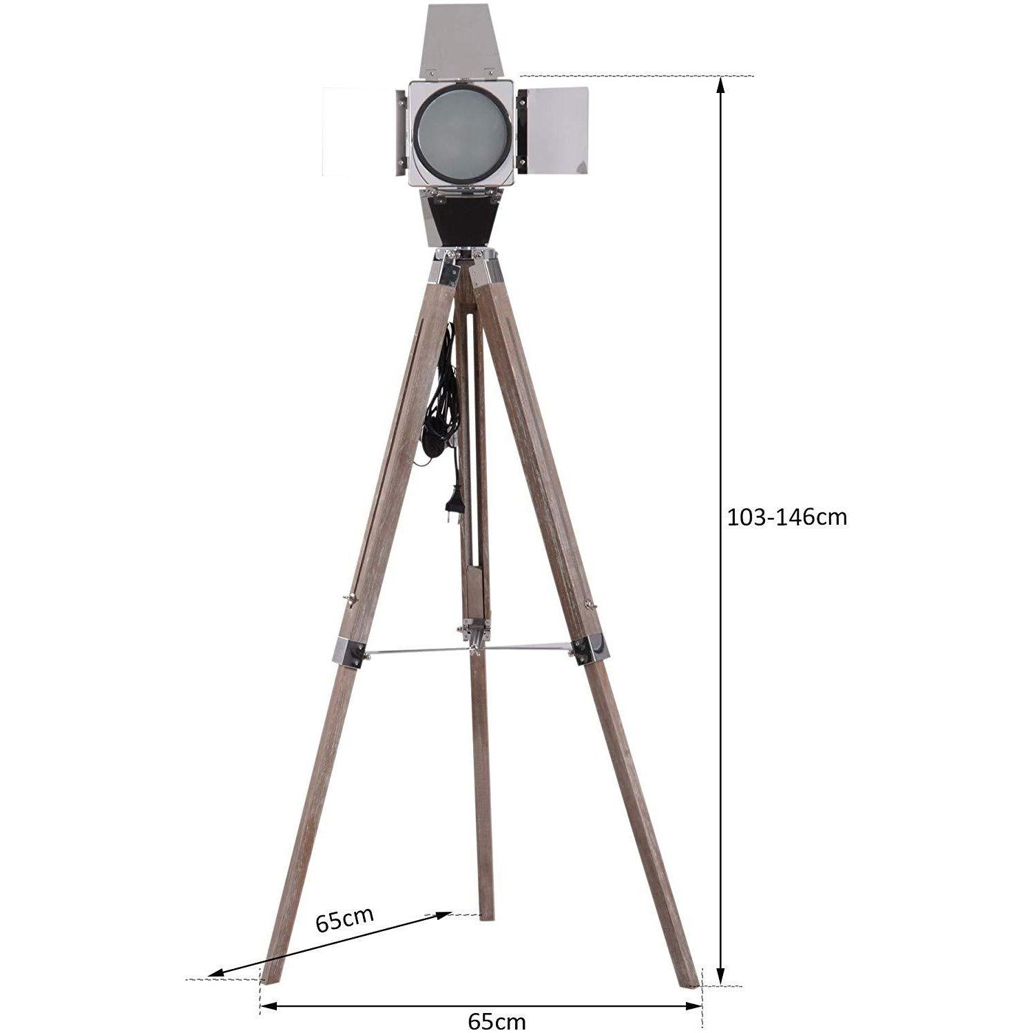 Lampadaire Trepied Industriel Retro