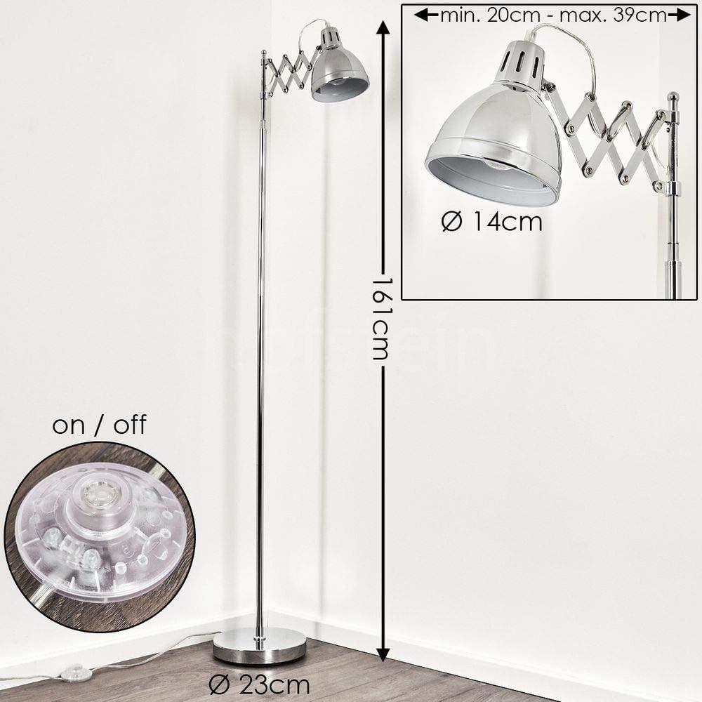 Lampadaire Salon Industriel Accordéon Chrome