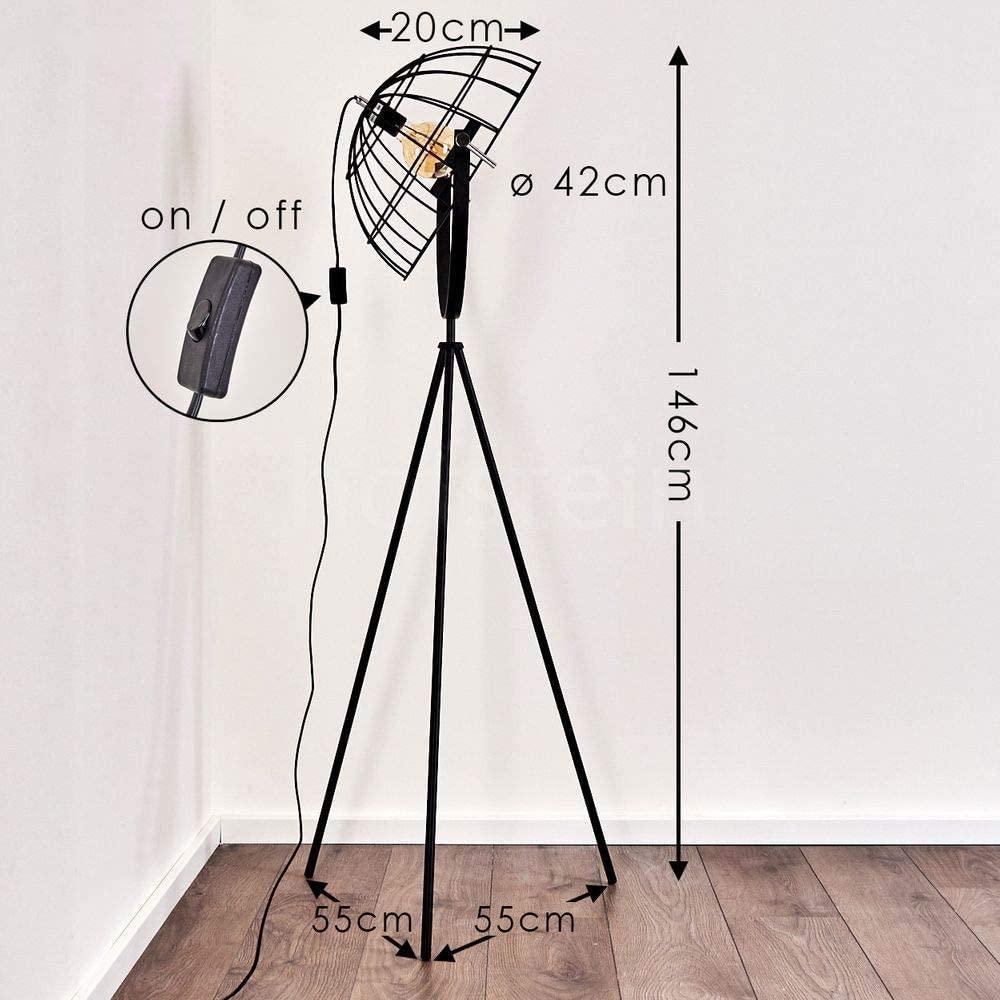 Lampadaire Trepied Industriel Moon Brut XL