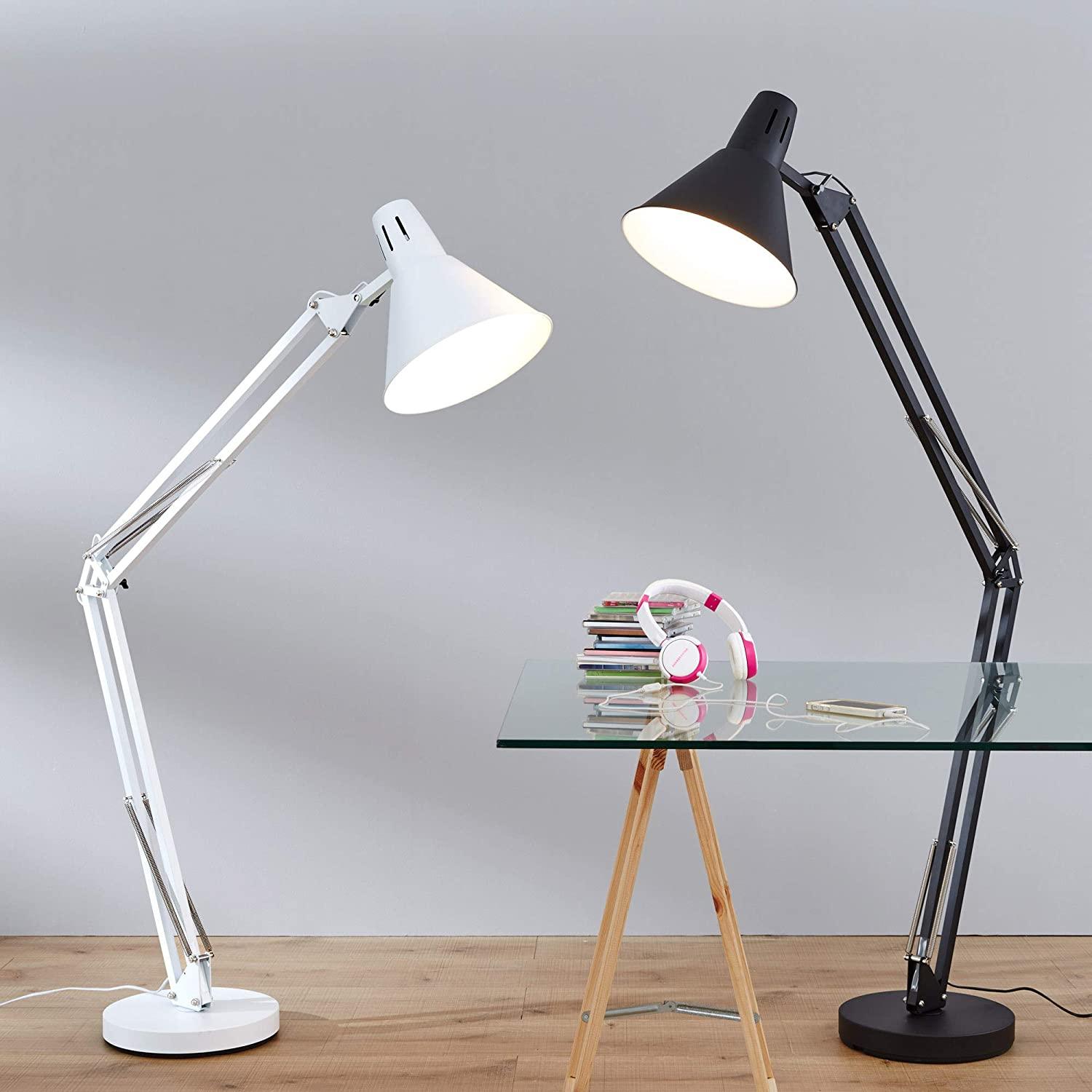 Lampadaire Salon Industriel Articulé Blanc | Mon Luminaire Industriel