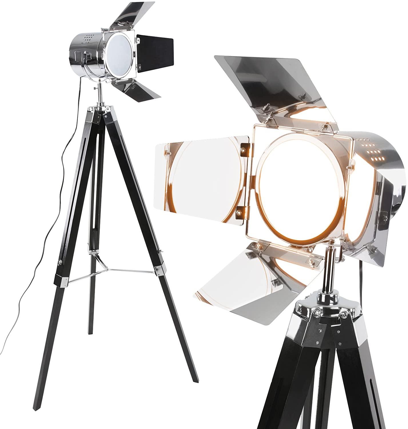 Lampadaire Trepied Industriel Retro - Pied Noir