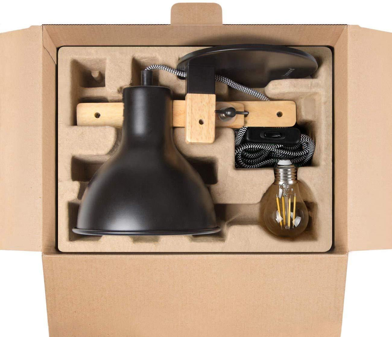 Lampe de Bureau Industrielle Articulée Bois