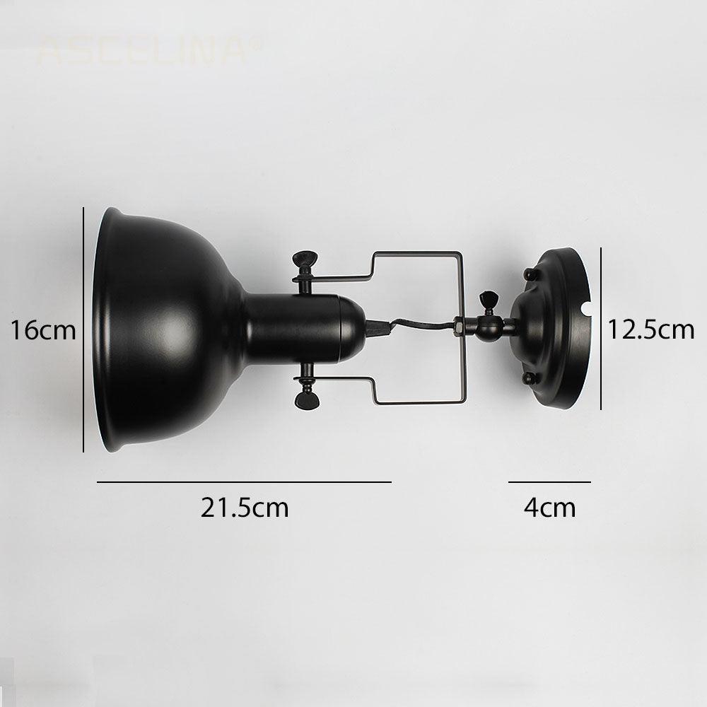 Applique Murale Industrielle Noire 1970