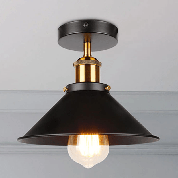 Plafonnier Industriel Noir et Cuivre | Mon Luminaire Industriel