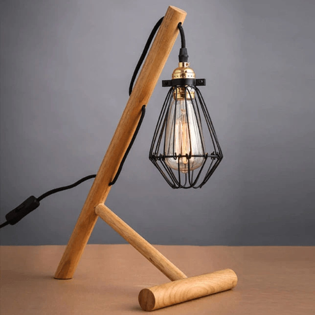 Newest Design Wood Table lamps Desk light Living Room Bedroom Decor 110-240V solid wood table lighting - lampe industrielle