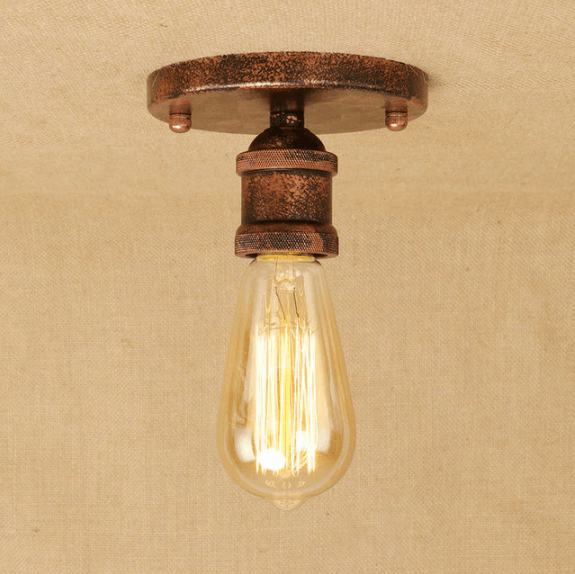 Petit Plafonnier Industriel Bronze