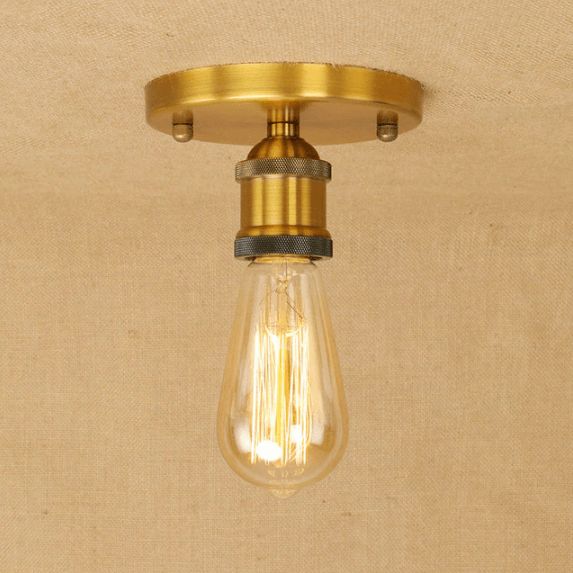 Petit Plafonnier Industriel Or