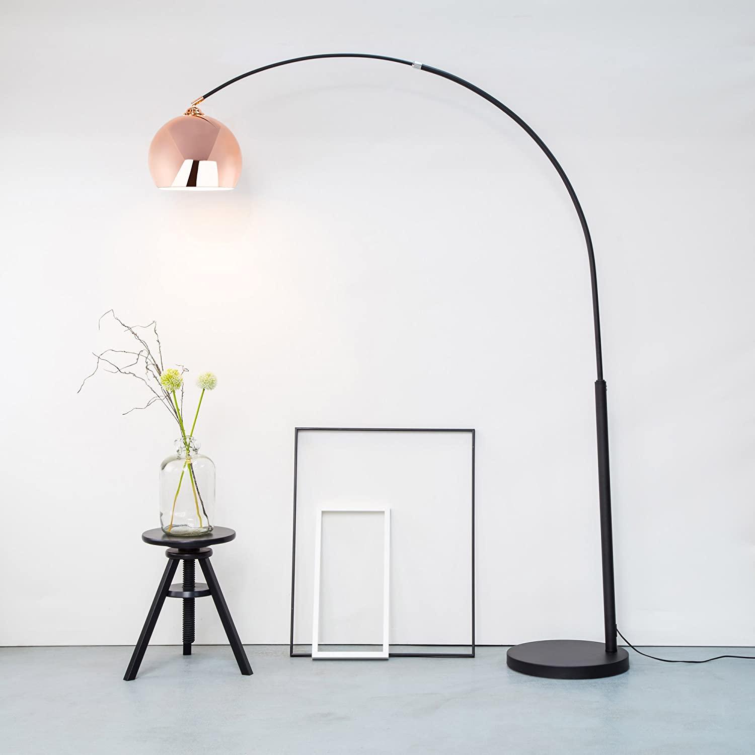 Lampadaire Salon Industriel Globe Rose Gold & Black | Mon Luminaire Industriel