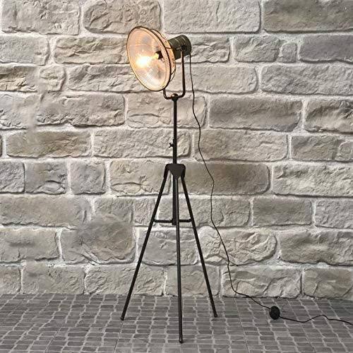 Lampadaire Trepied Industriel Verre Strié | Mon Luminaire Industriel