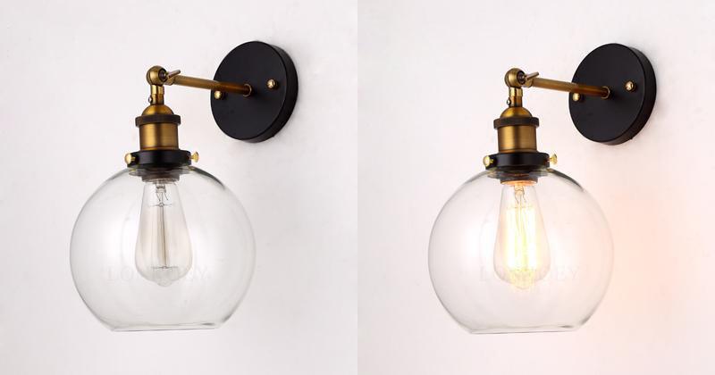 Appliques Murales Industrielles en Verre "1940"