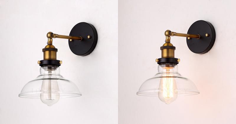 Applique Murale Industrielle en Verre 1910