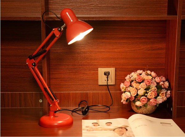 Lampe de bureau E27 couleur Rouge rétro