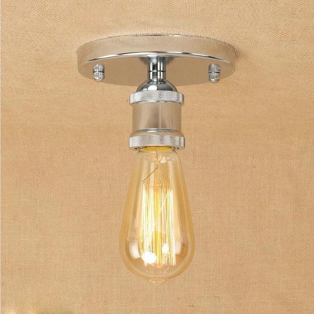 Petit Plafonnier Industriel Acier Poli