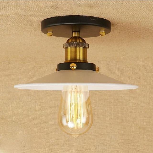 Plafonnier Industriel Vintage 1910 Blanc