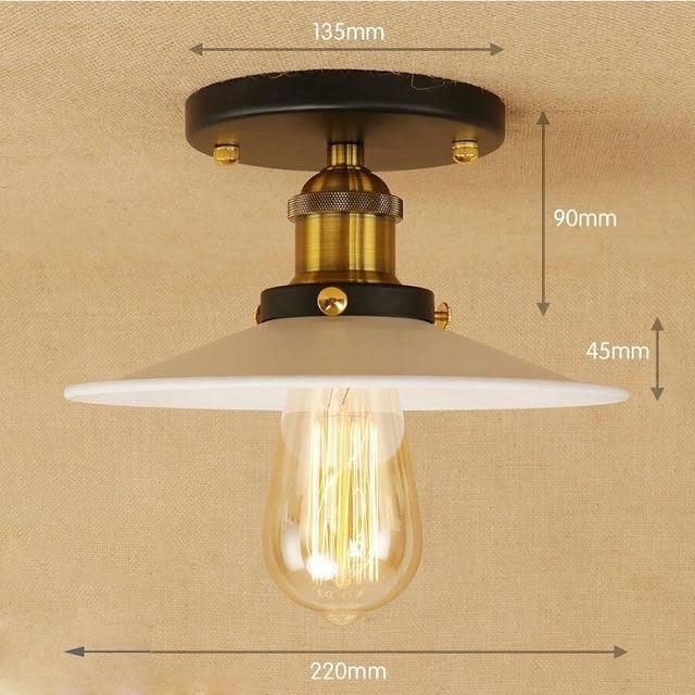 Plafonnier Industriel Vintage 1910 - Blanc