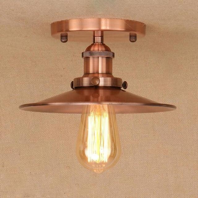 Plafonnier Industriel Vintage 1910 Or Rose