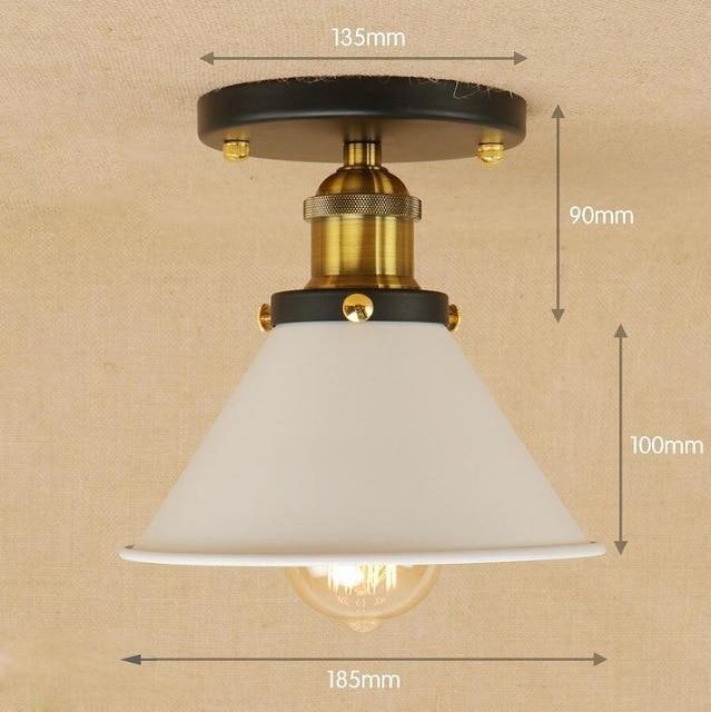 Plafonnier Industriel Vintage 1940 - Blanc