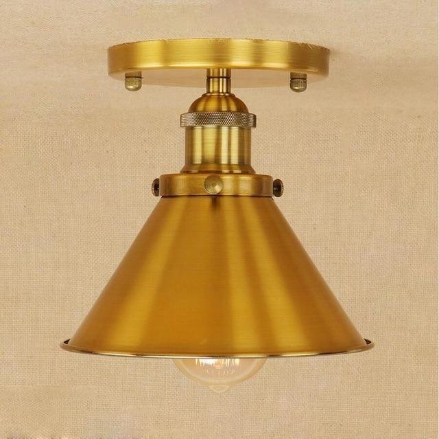 Plafonnier Industriel Vintage 1940 Or