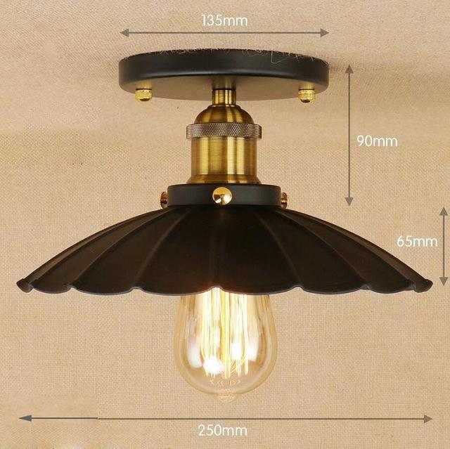 Plafonnier Industriel Vintage 1880 Noir et Or