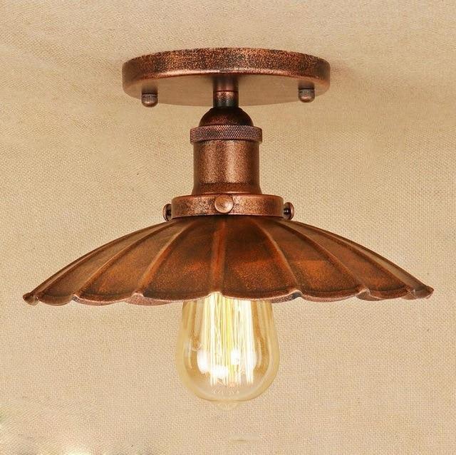 Plafonnier Industriel Vintage 1880 Cuivre