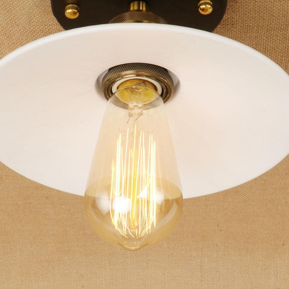 Plafonnier Industriel Vintage 1910 - Blanc