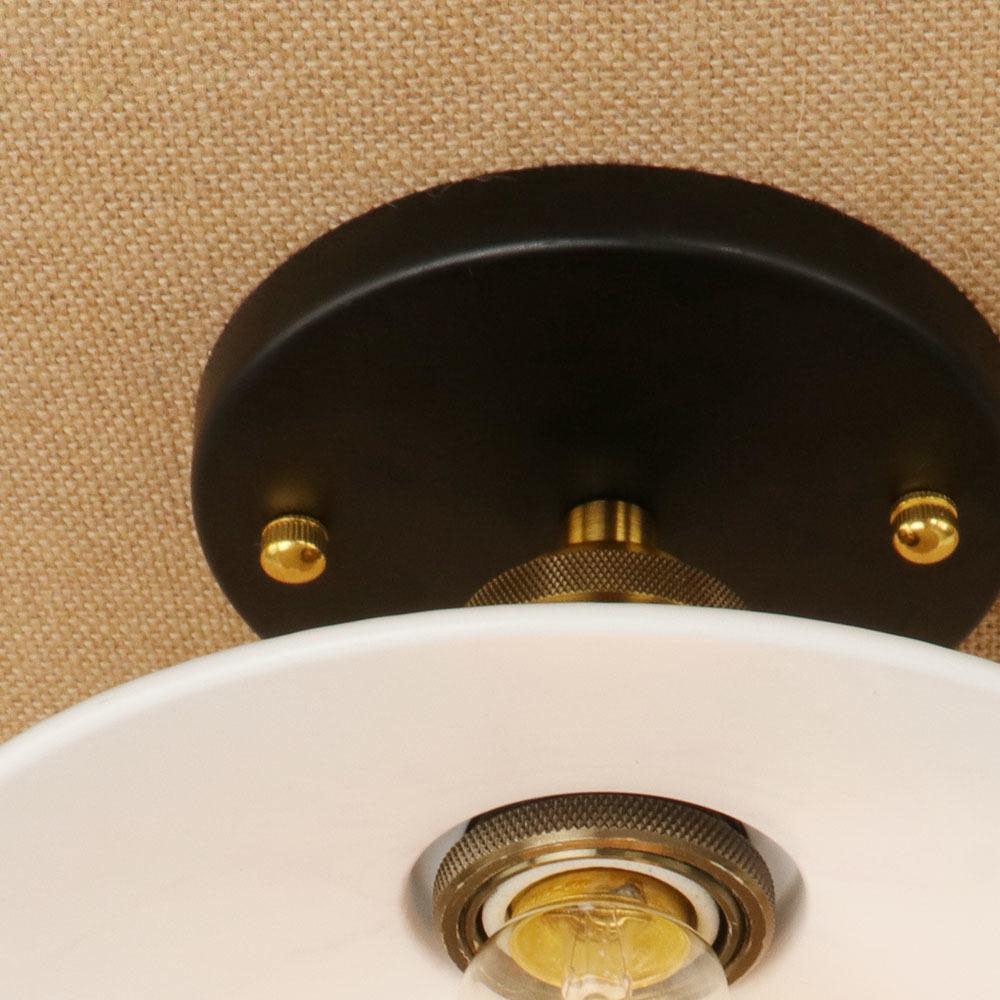 Plafonnier Industriel Vintage 1910 - Blanc