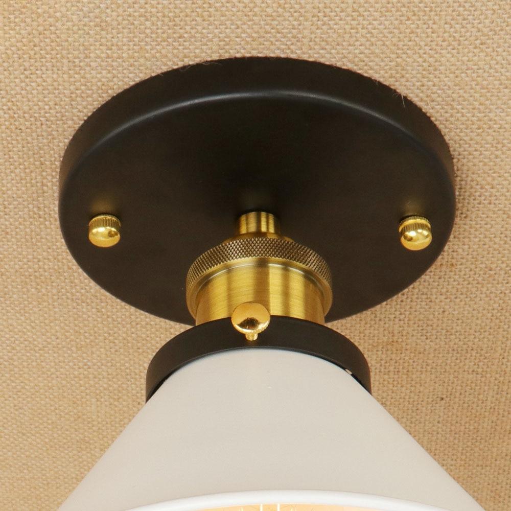 Plafonnier Industriel Vintage 1940 - Blanc