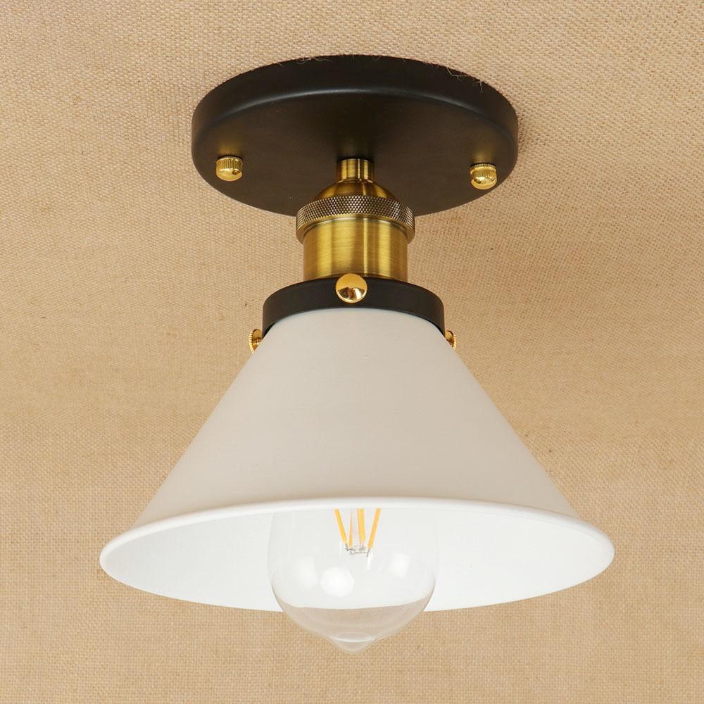 Plafonnier Industriel Vintage 1940 - Blanc