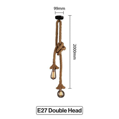 Vintage Hemp Rope Pendant Lamp Base E27 1m 1.5m 2m 2.5m 3m 85-265V Loft Industrial Retro Hanging Edison ST64 G95 Pendant Light