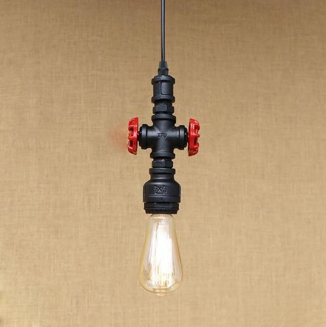 Suspension Industrielle Robinet Double Noire