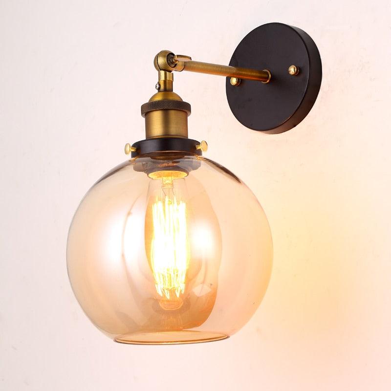 Applique Murale Industrielle en Verre 1940 