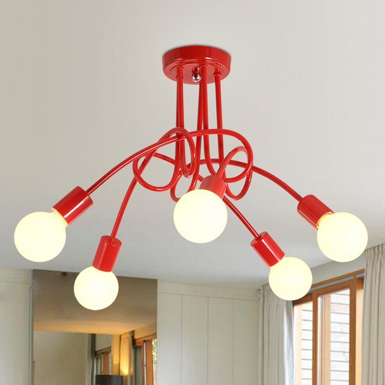 Plafonnier Industriel Rouge