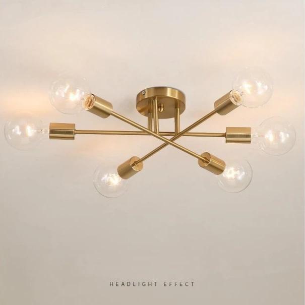Plafonnier Industriel 6 Branches Gold